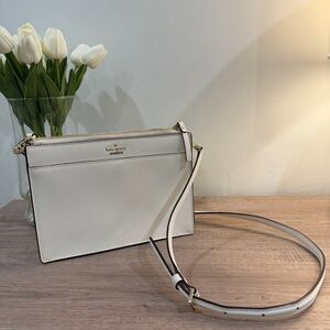 kate spade White Leather Crossbody Wallet
